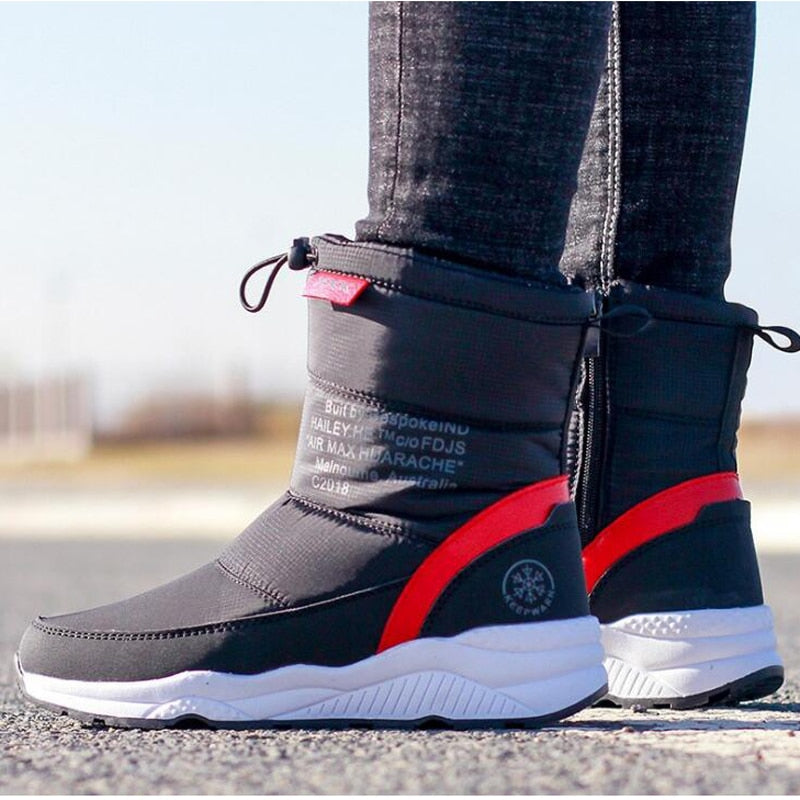 flowersverse Women Winter Boots Non-Slip Waterproof Snow Boots Women Thick Plush Zipper Warm Ankle Boots For Woman -40 Degrees