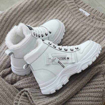 flowersverse Fashion Women's Boots Platform Shoes  Short Plush Warm Winter Boots For Women Casual Shoes Female Ankle Boots Chunky Shoes