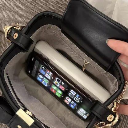 FLOWERSVERSE 2025 Autumn and winter fashion bucket bag women's niche design high-end bow handbag bag sweet small fragrant women's bag