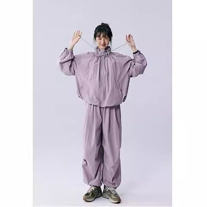 flowersverse Early Spring Mountain Outdoor Loose Casual Profile Ankle-Tied Full Elastic Overalls for Women K5112