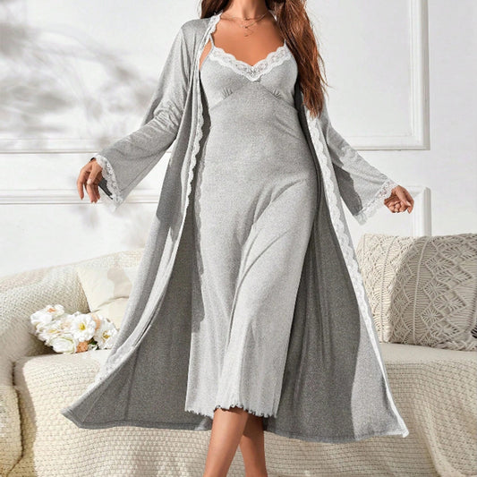 FLOWERSVERSE 2025 Popular trade women's clothing 2025 spring and summer new sexy home fashion suit shawl lace suspender dress