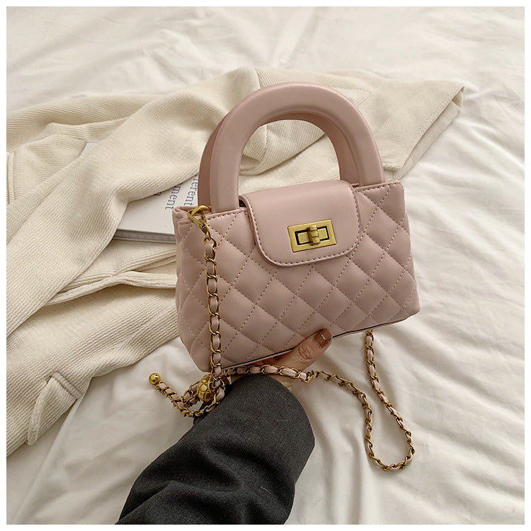 FLOWERSVERSE  Minority Diamond Pattern Chain Bag Women's  New Spring and Summer Fashion Handbag Commuter Shoulder Messenger Bag