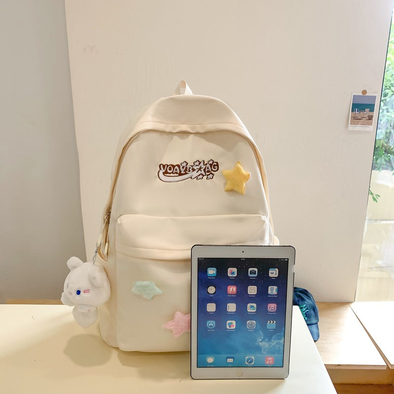 2025 Niche versatile ins style schoolbag for girls, high school students, large-capacity backpack, high-value Korean version of student backpack for women