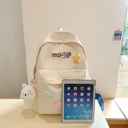 2025 Niche versatile ins style schoolbag for girls, high school students, large-capacity backpack, high-value Korean version of student backpack for women