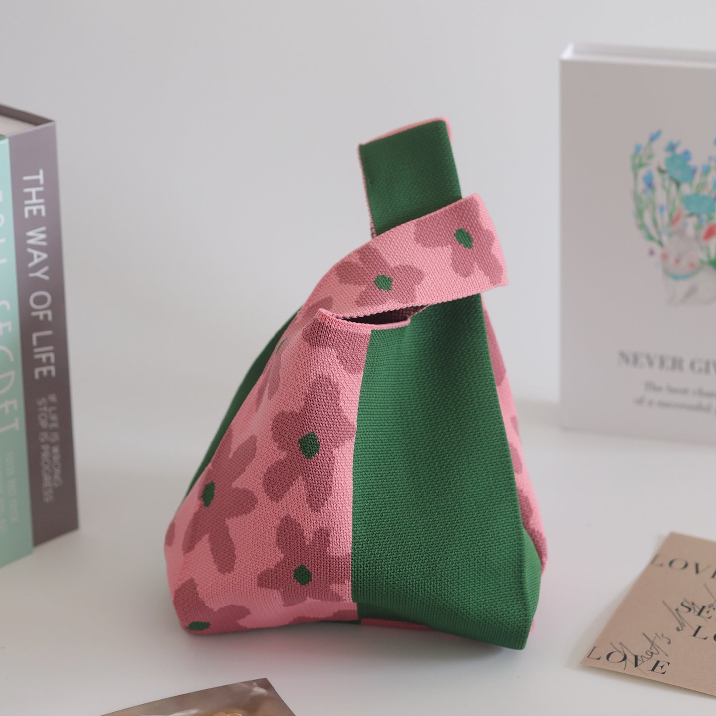 FLOWERSVERSE  INS Internet Hot New Handbag Women's Knitted Bag Japanese and Korean Style All-Match Hand Carrying Casual Tote Bag Factory Wholesale