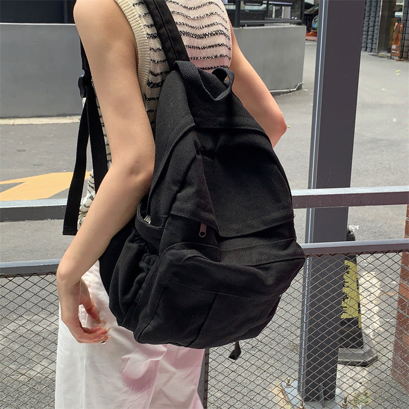 Large Capacity Schoolbag for Women Trendy Cool Early High School and College Student Korean Harajuku Versatile New Backpack Men's Casual Backpack