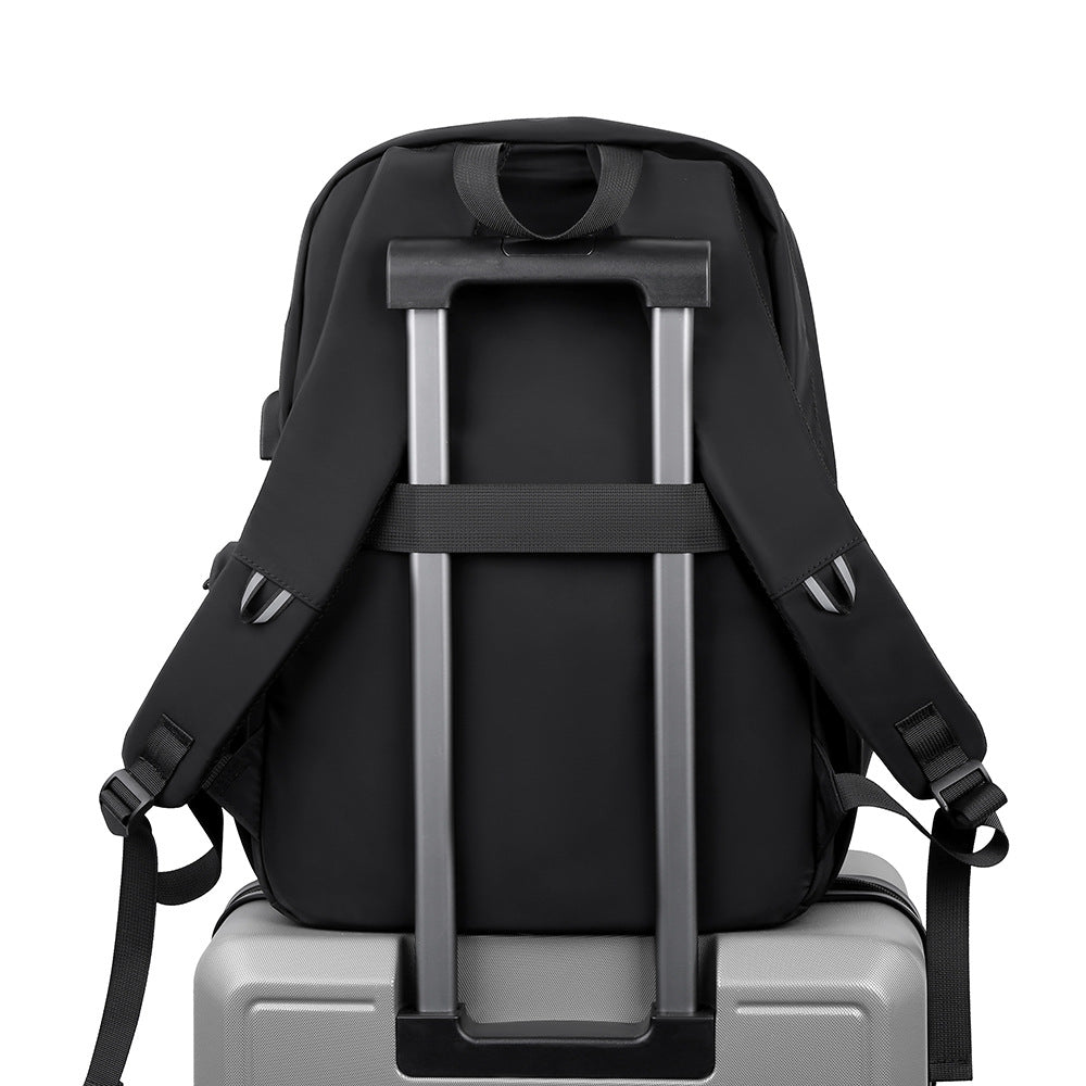 2025 Men's Backpack Business Casual Premium College Student Backpack Simple Large Capacity Backpack Cover Tie Rod