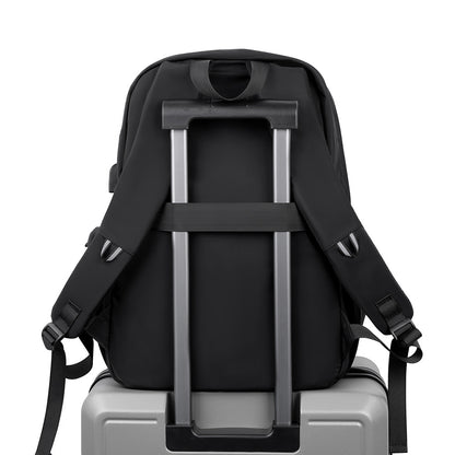 2025 Men's Backpack Business Casual Premium College Student Backpack Simple Large Capacity Backpack Cover Tie Rod