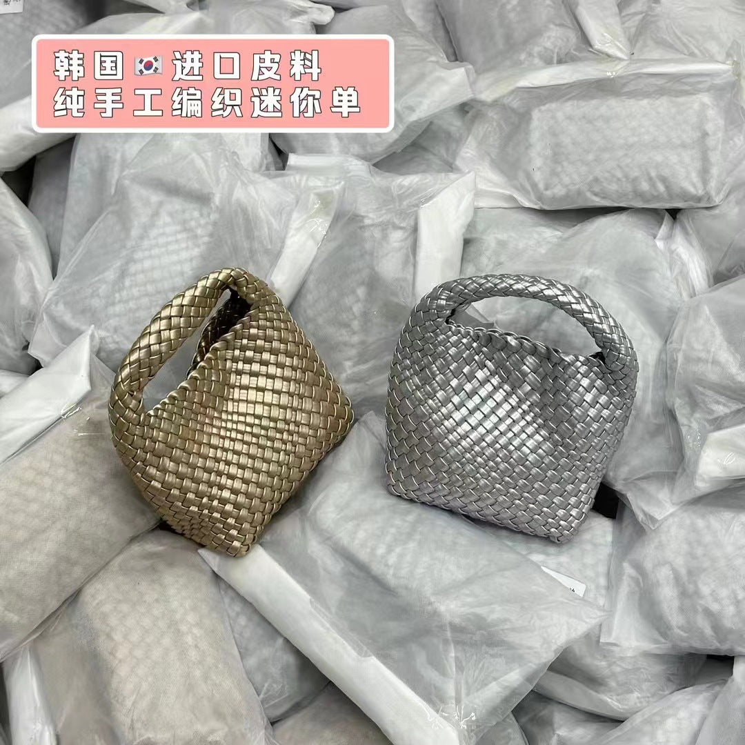 FLOWERSVERSE  Handmade Woven Small Tote Bag Handbags Female  New High-Grade Mini Chain Shoulder Crossbody Bag