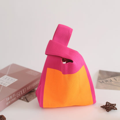 FLOWERSVERSE  INS Internet Hot New Handbag Women's Knitted Bag Japanese and Korean Style All-Match Hand Carrying Casual Tote Bag Factory Wholesale