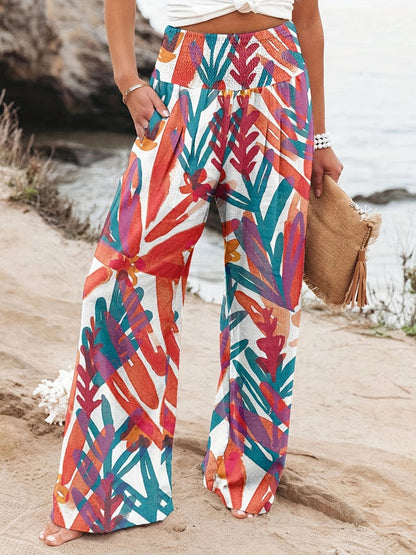 FLOWERSVERSE  European and American Spring and Summer  Cross-Border New Arrival Four Seasons Leisure Wide Leg Pants Printed Popular Loose Trousers for Women