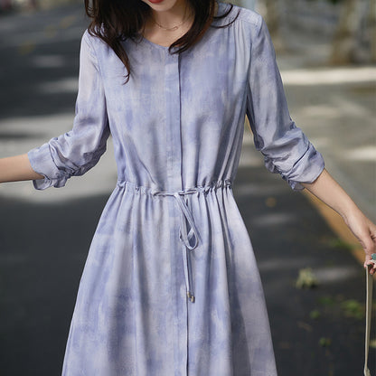 2025 "Sky City" Double Crepe Mulberry Silk, Gentle Wind Silk Dress Pleated Skirt Medium and Long Summer Women's Clothing