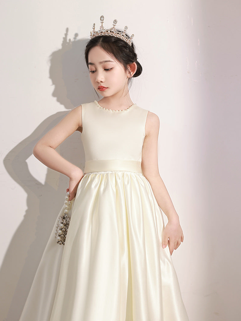 flowersverse Princess Dress Girls' Cross-Border Dress Piano Playing Violin Show Performance Gown Children Host Catwalk Dress