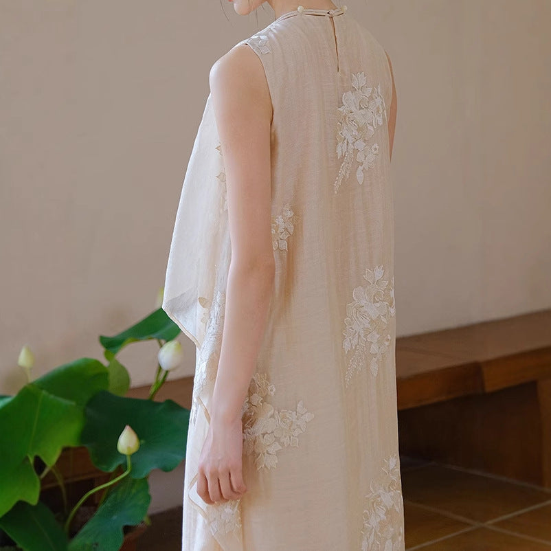 2025 New Chinese dress  spring and summer new original national style women's clothing Tencel jacquard improved long dress