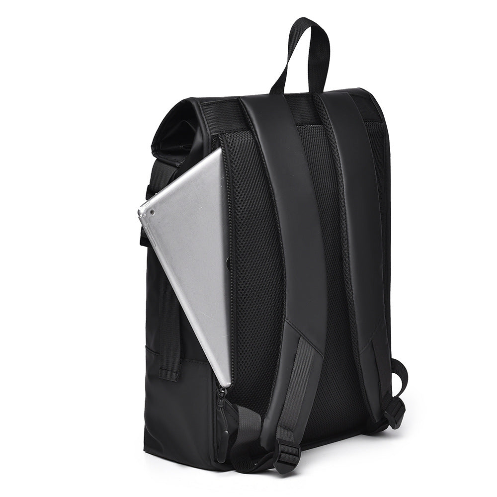 2025  men's backpack, business travel, high-end sense, large-capacity backpack, fashionable commuter roll-up design, backpack