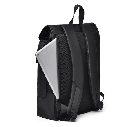 2025  men's backpack, business travel, high-end sense, large-capacity backpack, fashionable commuter roll-up design, backpack