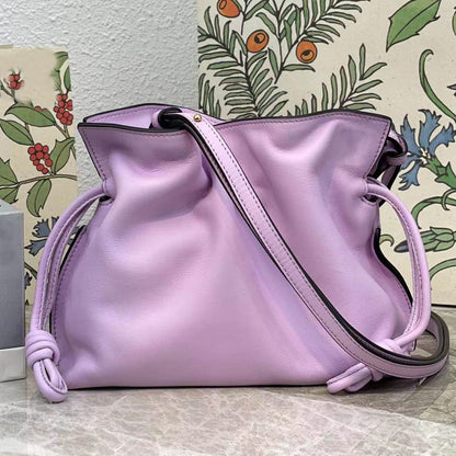 FLOWERSVERSE 2025 Ceiling fiamenco lucky bag bag calfskin drawstring bucket bag underarm oblique span shoulder mini cloud women's bag
