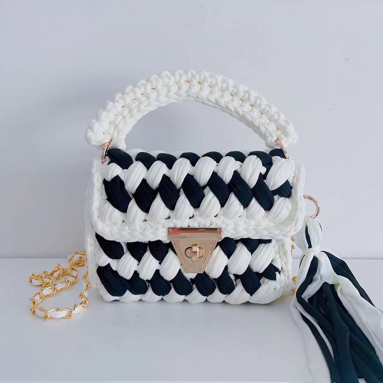 FLOWERSVERSE  Xuan Ya Hand-Woven Women's Handbag Color Bag Women's Crossbody Chain Bag Cross-Border Handbag