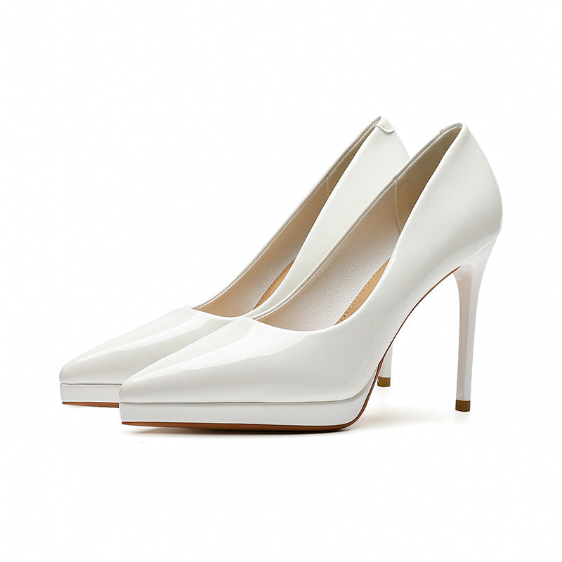 2025 1088A cheongsam model catwalk high heels women's pointed waterproof table 10.5CM thin heel shallow mouth temperament women's single shoes