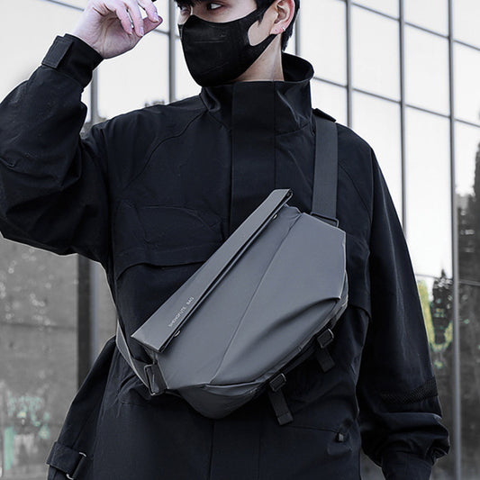 FLOWERSVERSE Men's Bag  New Fashion Rand Men's Bag Motorcycle Waist Bag Waterproof Multifunctional Chest Bag Trendy Cool Men's Messenger Bag