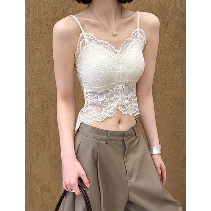 2025  Spring New Butterfly Light Luxury Lace Suspender Beauty Back Strap Chest Pad Anti-light Underwear Vest 3065