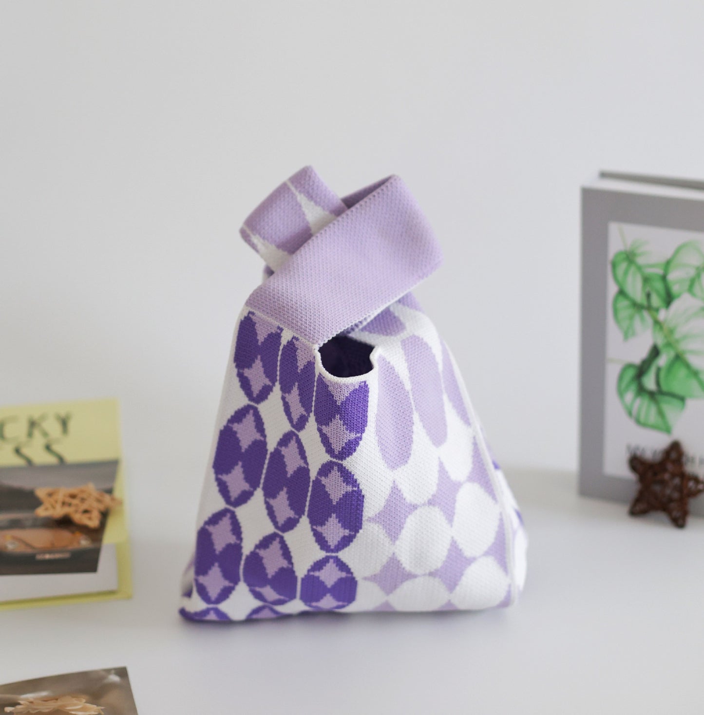 FLOWERSVERSE  INS Internet Hot New Handbag Women's Knitted Bag Japanese and Korean Style All-Match Hand Carrying Casual Tote Bag Factory Wholesale