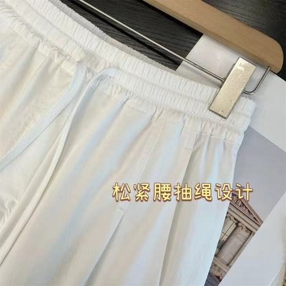 flowersverse Lu's Lightweight and Comfortable Straight-Leg Pants Women's Draping Breathable Slimming Trousers High Top Sports Casual Pants Spring and Summer C0317t