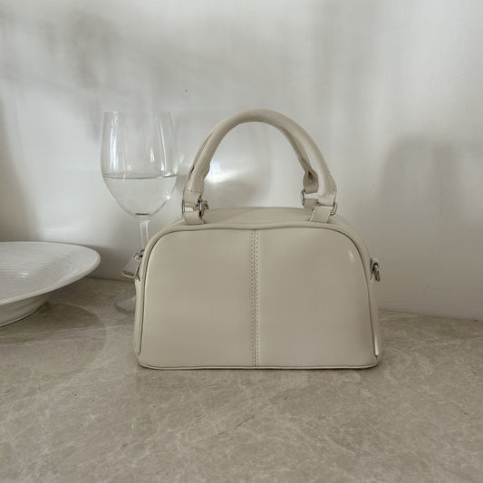 FLOWERSVERSE  Summer Popular Work Commuter Bag Texture Large Capacity Women's Handbag Retro Boston Bowling Bag