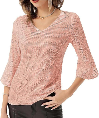 FLOWERSVERSE popular跨境货源外贸欧美女装 亚马逊新款纯色亮片宽松衬衫连衣裙