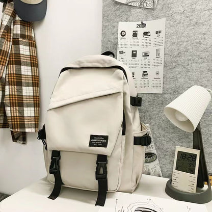 INS Backpack Men's Simple Versatile Large Capacity Leisure Travel Backpack Female Junior High School Student High School and College Student Schoolbag