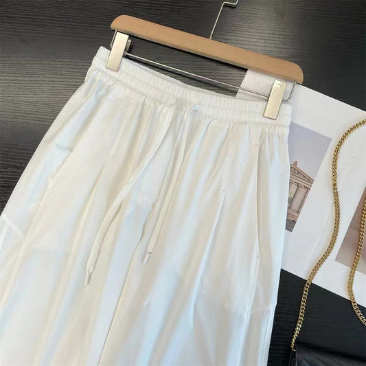 flowersverse Lu's Lightweight and Comfortable Straight-Leg Pants Women's Draping Breathable Slimming Trousers High Top Sports Casual Pants Spring and Summer C0317t