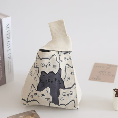 FLOWERSVERSE  INS Internet Hot New Handbag Women's Knitted Bag Japanese and Korean Style All-Match Hand Carrying Casual Tote Bag Factory Wholesale