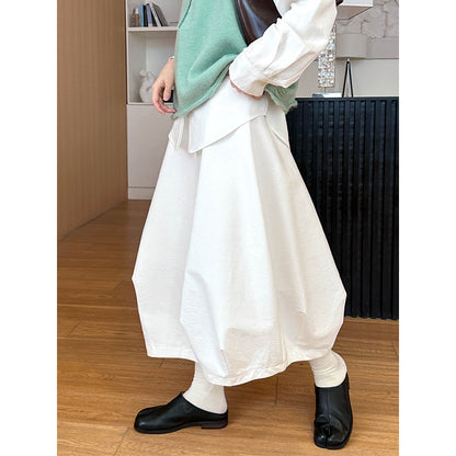 2025  spring new Korean version solid color flower high waist and thin temperament commuting puffy skirt 3015