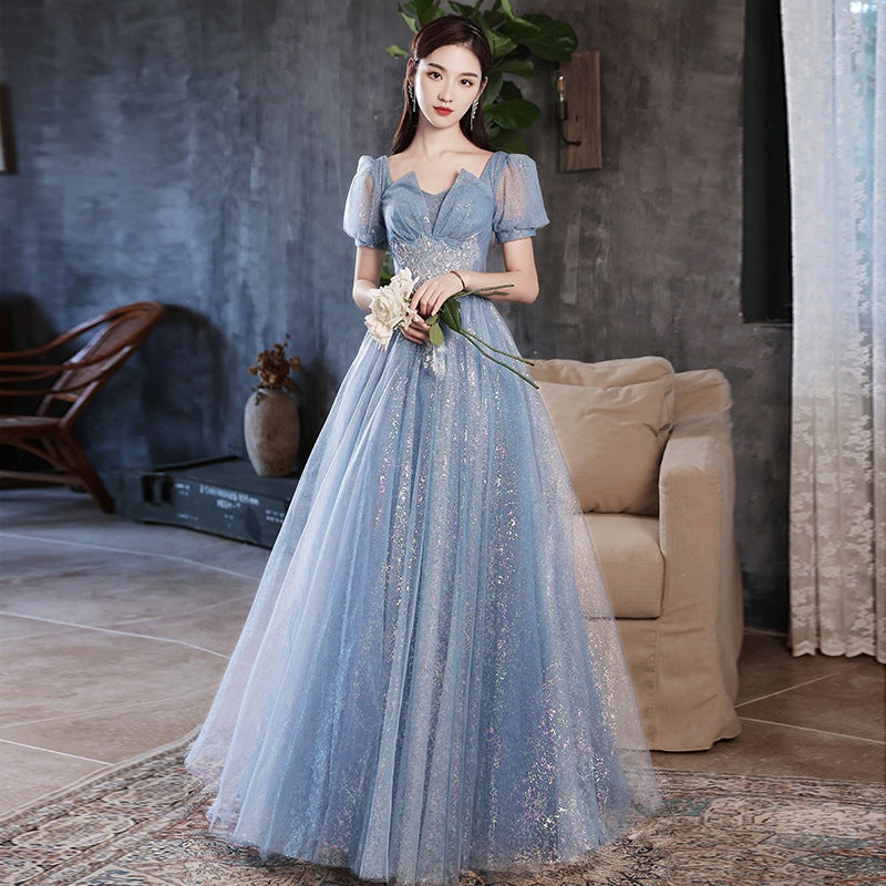 Small evening dress skirt banquet 2025 new light luxury New sense niche style temperament host dress female spring