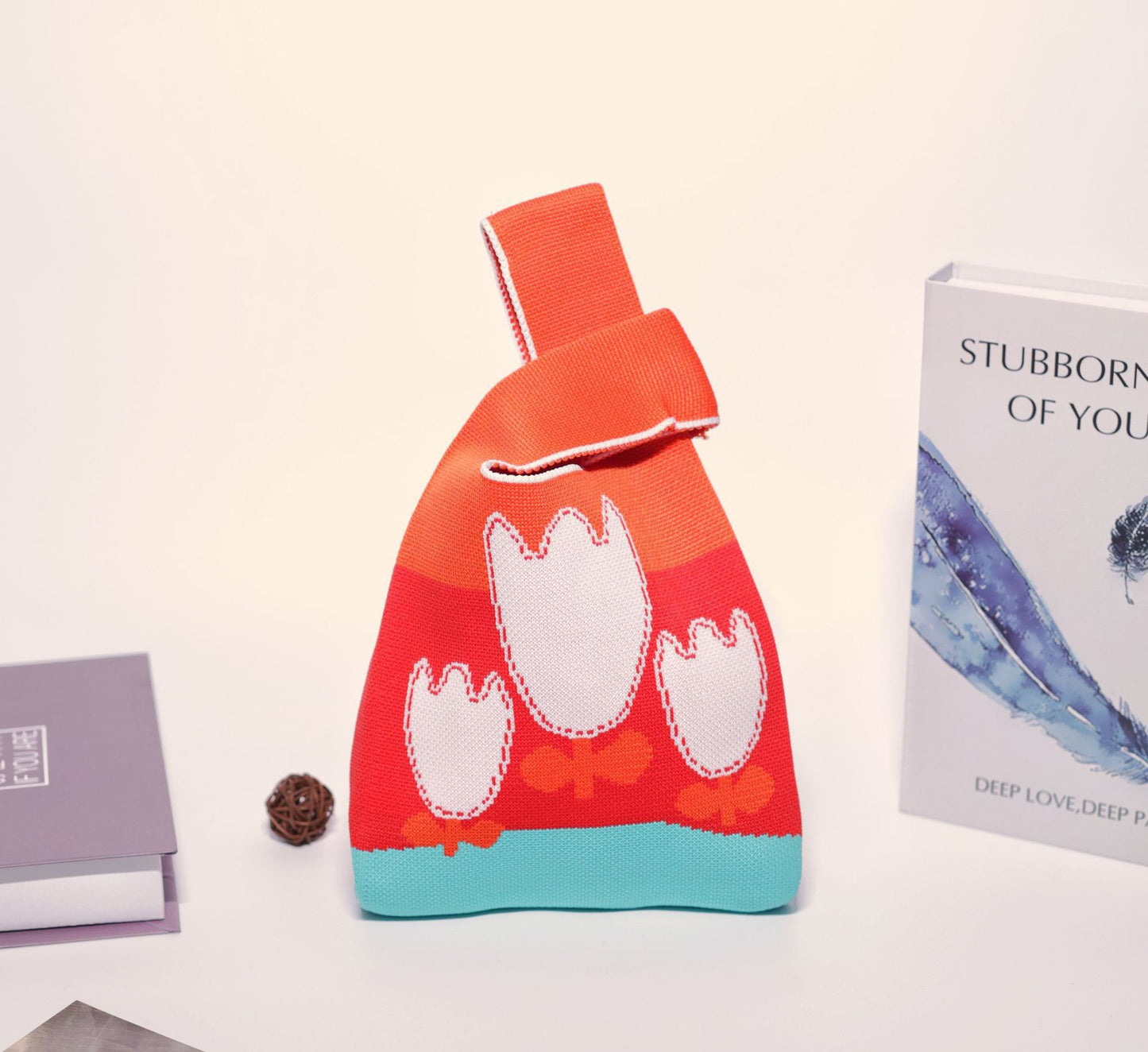 FLOWERSVERSE  INS Internet Hot New Handbag Women's Knitted Bag Japanese and Korean Style All-Match Hand Carrying Casual Tote Bag Factory Wholesale