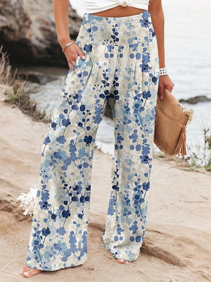 FLOWERSVERSE  European and American Spring and Summer  Cross-Border New Arrival Four Seasons Leisure Wide Leg Pants Printed Popular Loose Trousers for Women