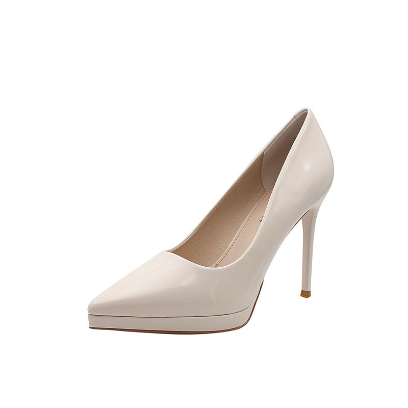 2025 1088A cheongsam model catwalk high heels women's pointed waterproof table 10.5CM thin heel shallow mouth temperament women's single shoes