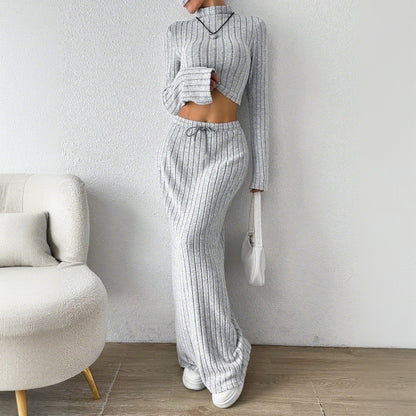 FLOWERSVERSE 2025 New women's clothing simple casual fashion set popular autumn and winter new versatile commuter knitted two-piece set