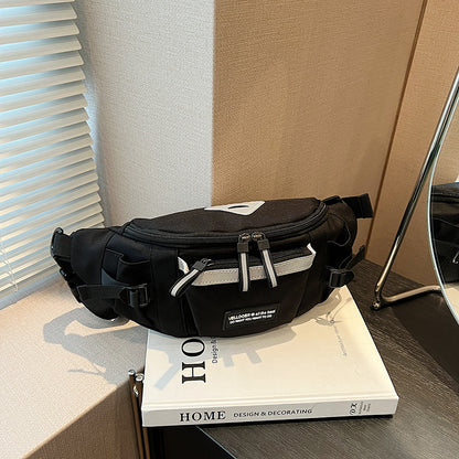 FLOWERSVERSE New Chest Bag Men's Japanese Harajuku Tooling Style Sports Messenger Bag Fashion Brand Large Capacity Versatile Student Riding Waist Bag