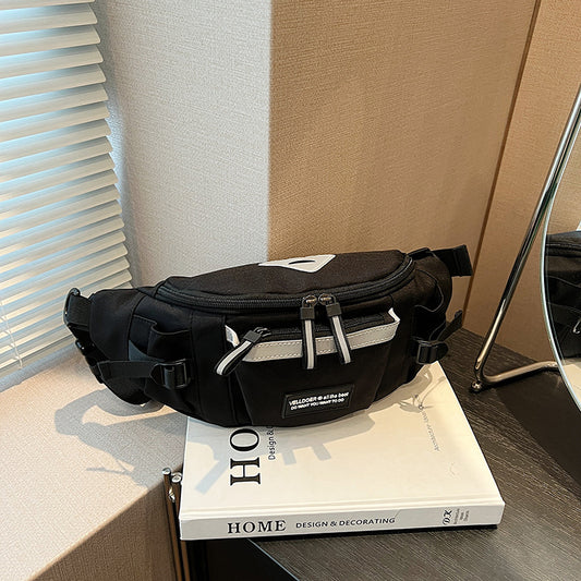 FLOWERSVERSE New Chest Bag Men's Japanese Harajuku Tooling Style Sports Messenger Bag Fashion Brand Large Capacity Versatile Student Riding Waist Bag