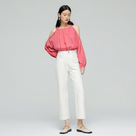 2025 Jeans Women's Autumn Lycra Universal Elastic White Elegant Smart Tall Skinny Women's Nine-point Jeans