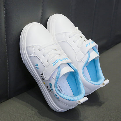 flowersverse Girls' Casual Shoes Sneaker Children's Sneakers Princess Shoes White Medium and Large Kids Shoes Little Girl Student White Shoes