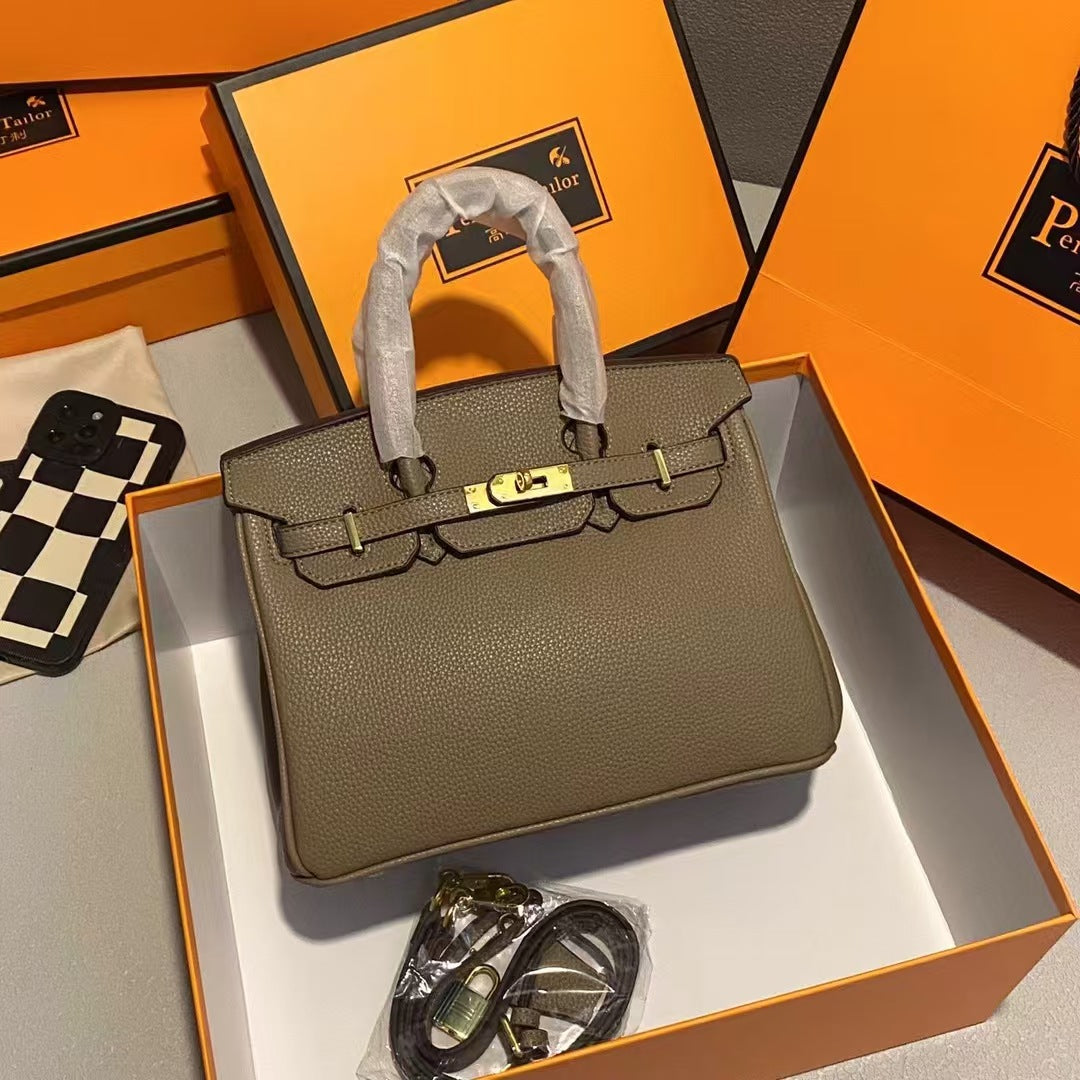 Premium texture women's bag handbag 30CM soft leather 2025 fashion TOGO platinum bag exquisite and versatile