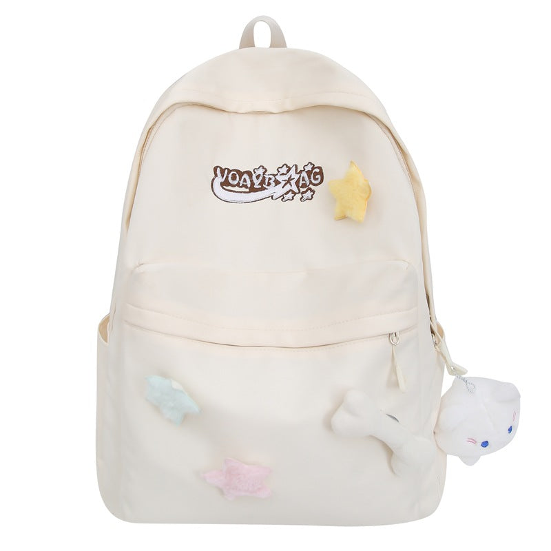 2025 Niche versatile ins style schoolbag for girls, high school students, large-capacity backpack, high-value Korean version of student backpack for women