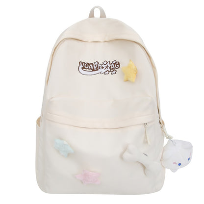 2025 Niche versatile ins style schoolbag for girls, high school students, large-capacity backpack, high-value Korean version of student backpack for women