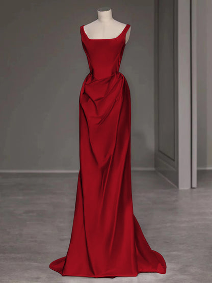 2025 satin light clothing wedding dress  spring new temperament simple go out small trailing suspender welcome dress