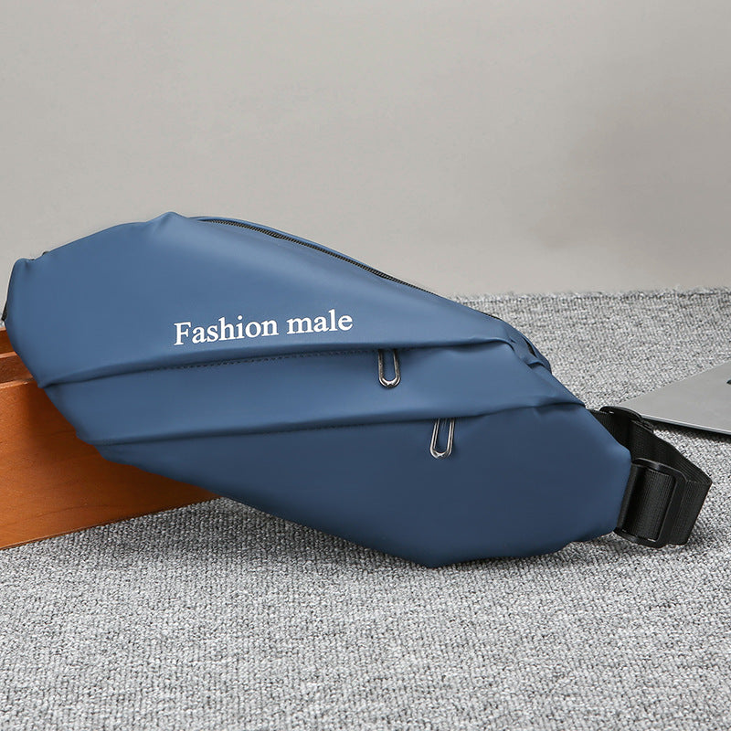 2025 New trendy men's breast bag, casual messenger bag, men's high-end sense, single shoulder messenger bag, simple travel satchel.