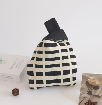 FLOWERSVERSE  INS Internet Hot New Handbag Women's Knitted Bag Japanese and Korean Style All-Match Hand Carrying Casual Tote Bag Factory Wholesale