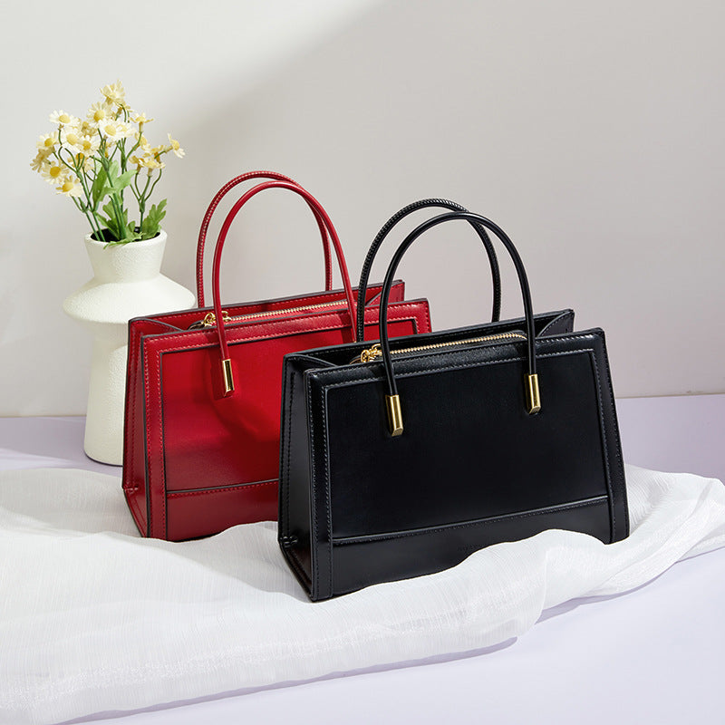 2025 Handbag bag autumn and winter high-end niche women's bag popular fashion light luxury tote bag casual contrasting color tote bag women