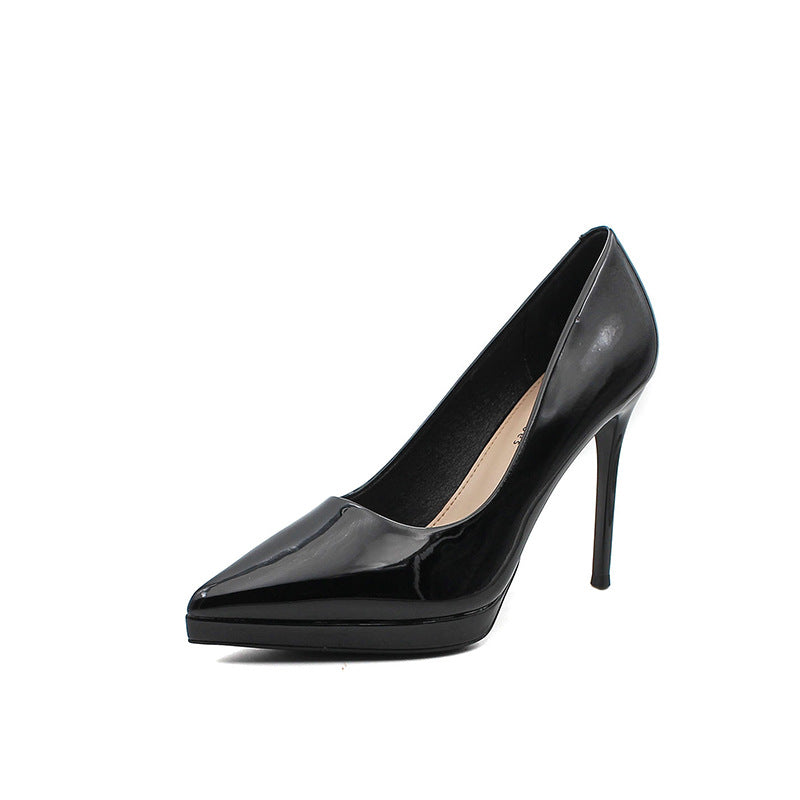 2025 1088A cheongsam model catwalk high heels women's pointed waterproof table 10.5CM thin heel shallow mouth temperament women's single shoes